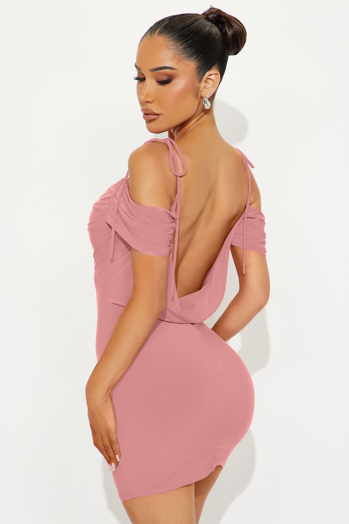 Lila Rose Cold Shoulder Mini Dress - Mauve