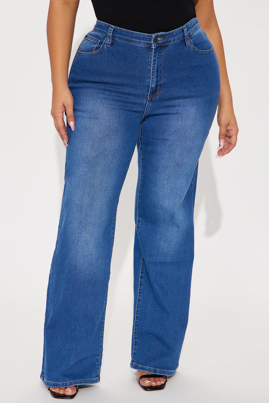 Say No More Low Rise Wide Leg Jeans - Medium Wash