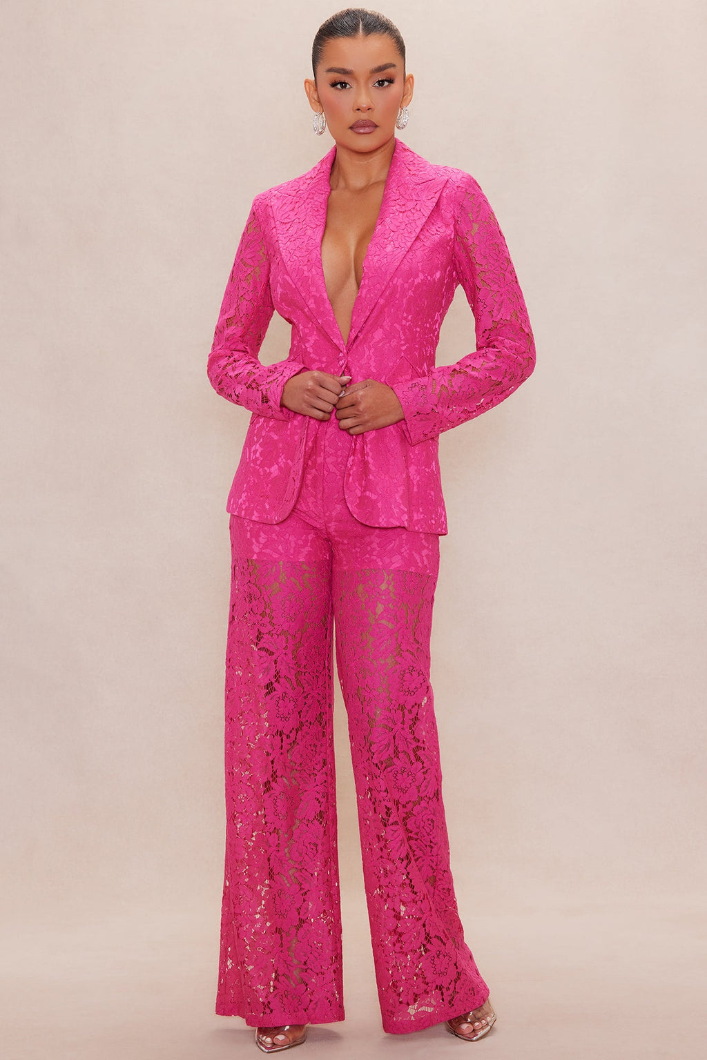 Maya Lace Blazer - Pink