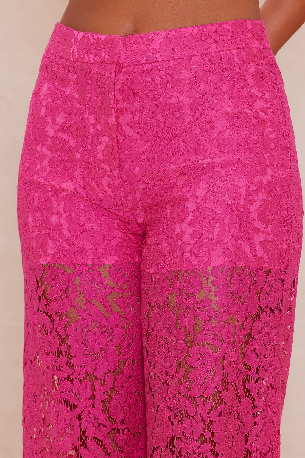 Maya Lace Wide Leg Pant - Pink