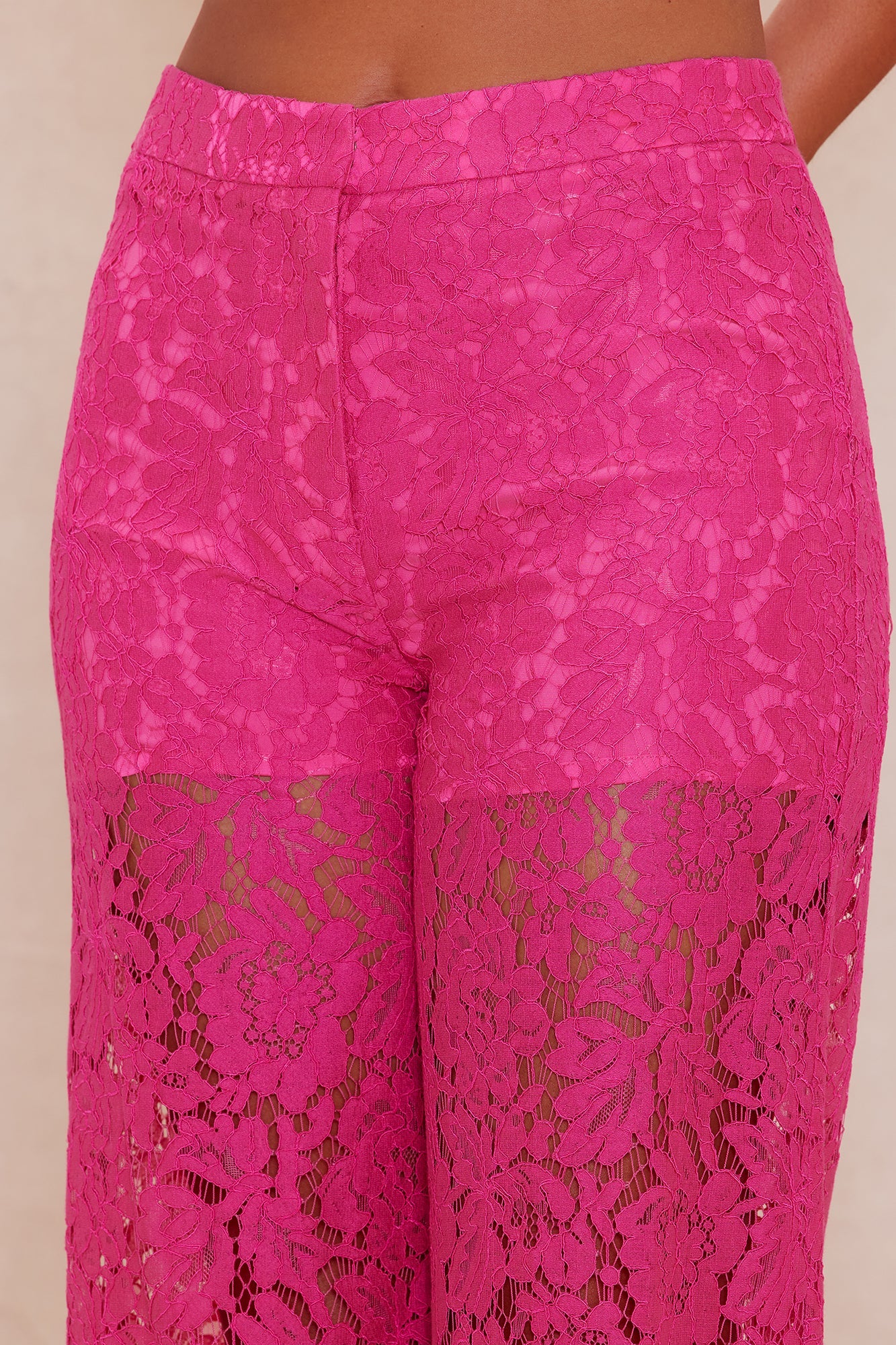 Maya Lace Wide Leg Pant - Pink