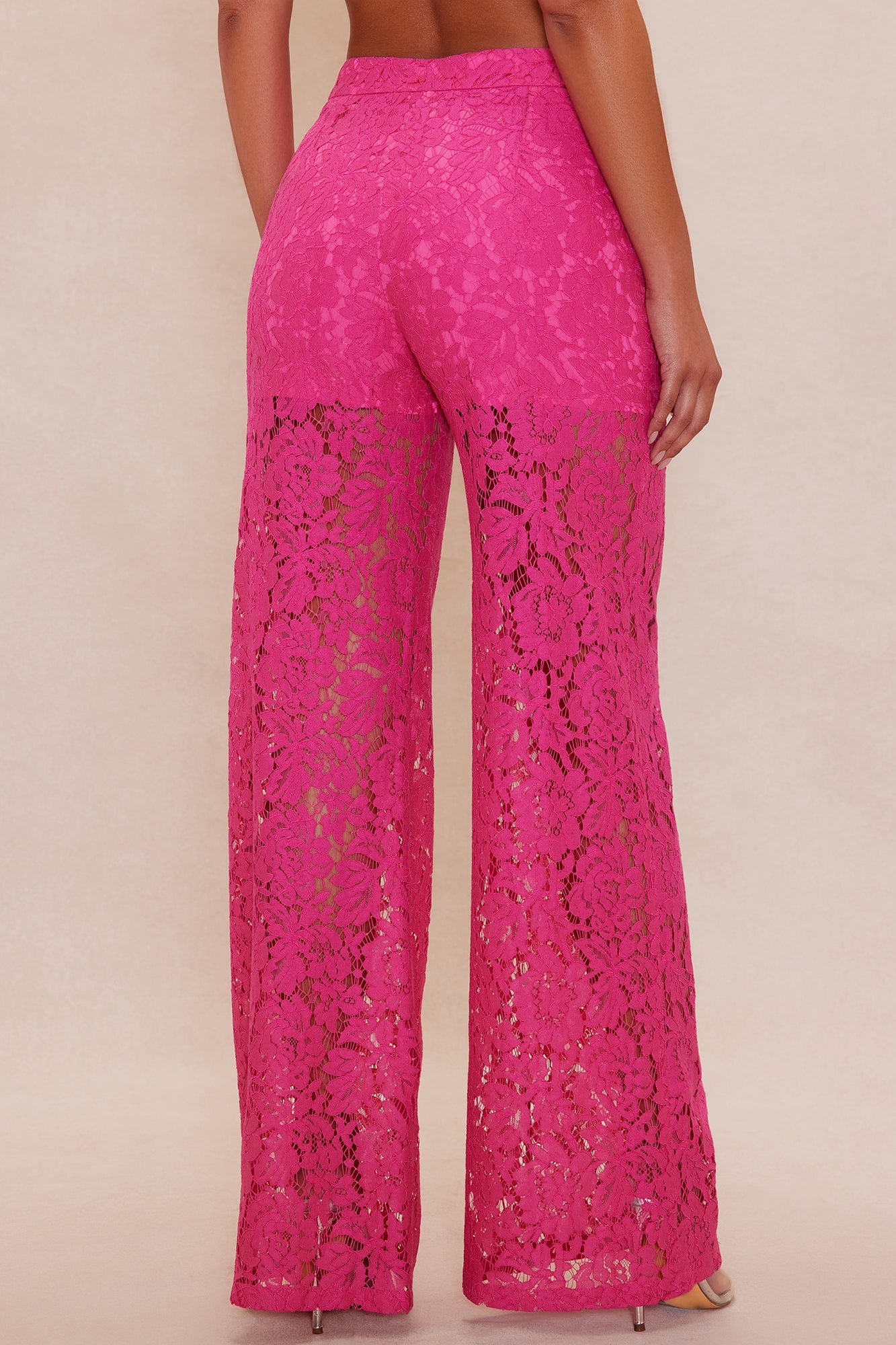 Maya Lace Wide Leg Pant - Pink