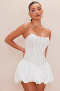 Anastasia Bubble Mini Dress - Ivory/combo