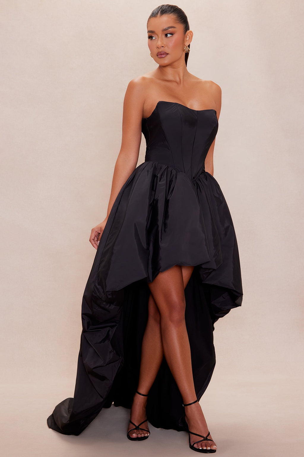 Kylie High Low Gown - Black