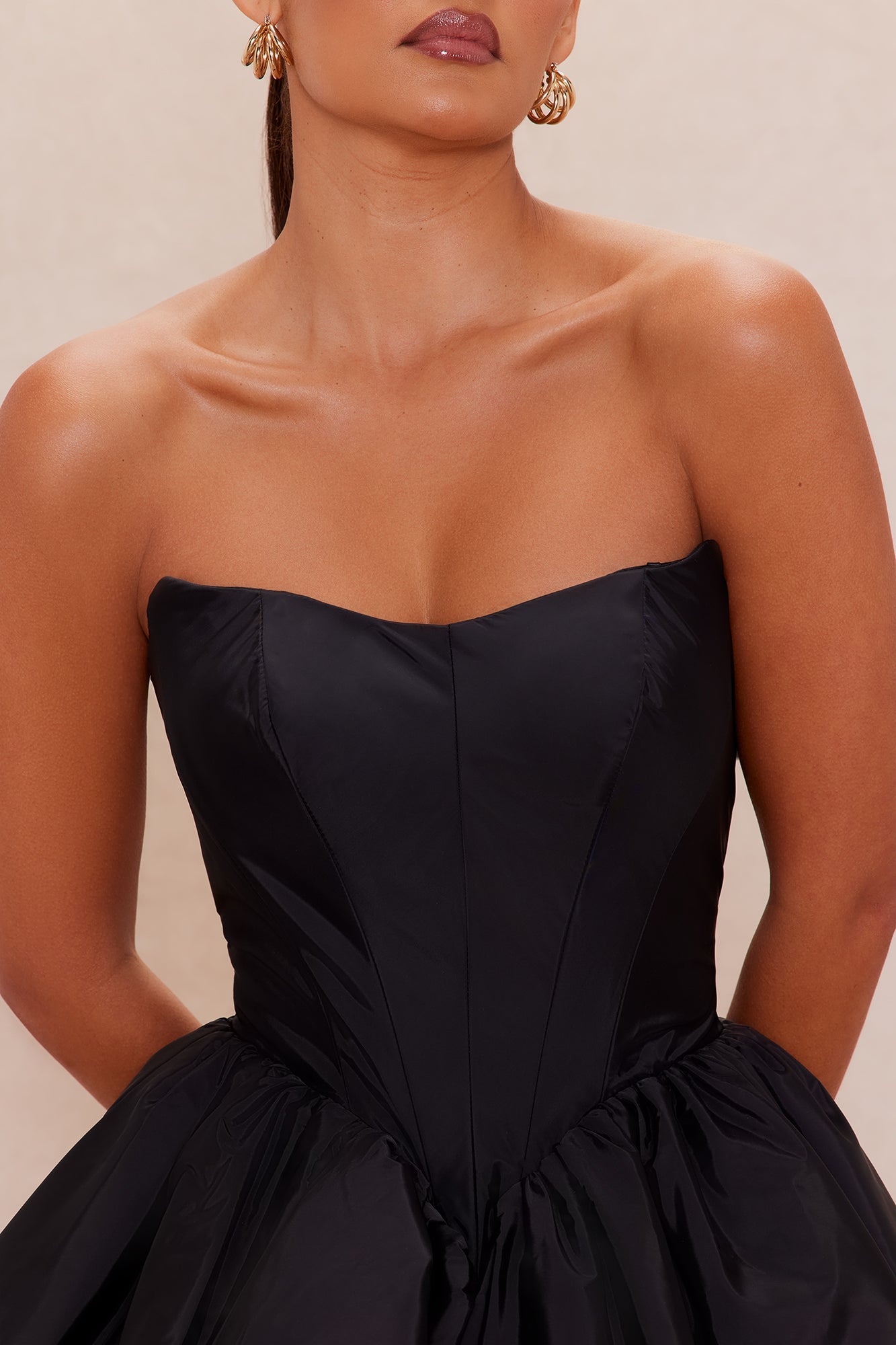 Kylie High Low Gown - Black