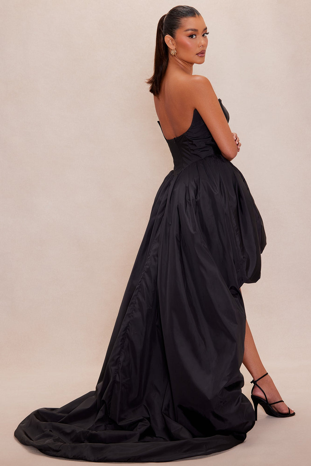 Kylie High Low Gown - Black