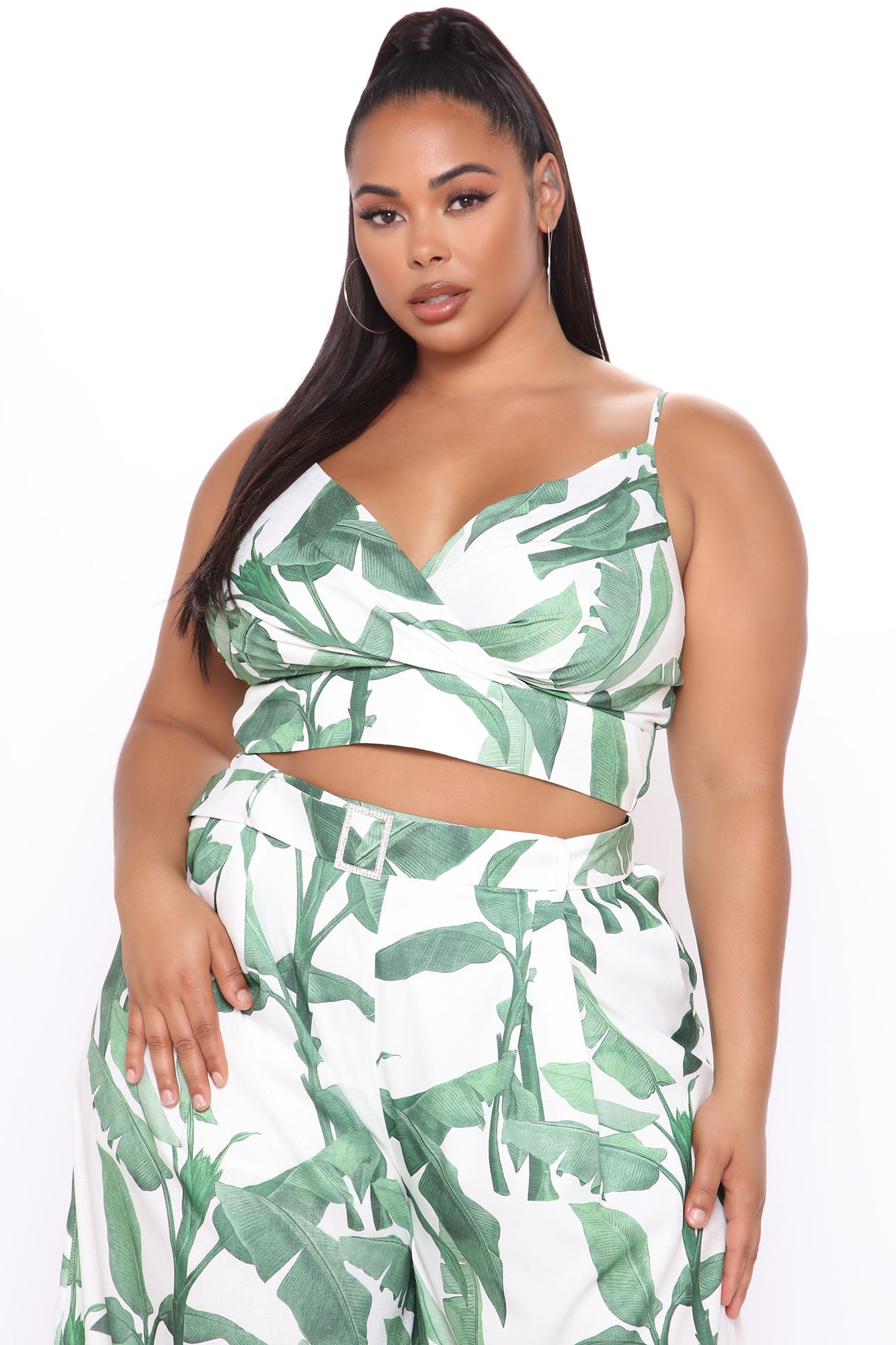Ibiza Nights Tropical Pant Set - Green/combo