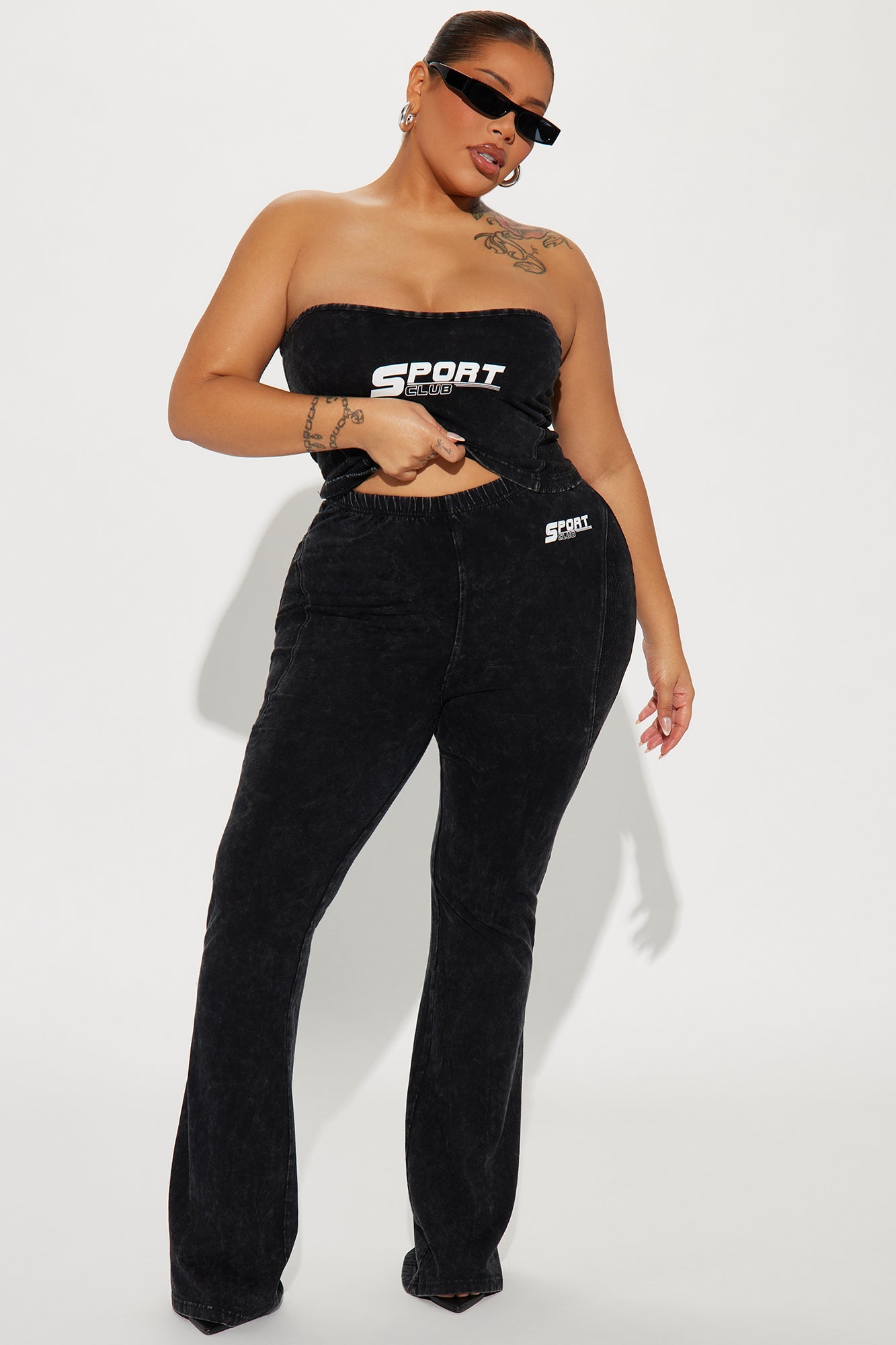 Game Changer Sporty Washed Tube Top - Black Wash