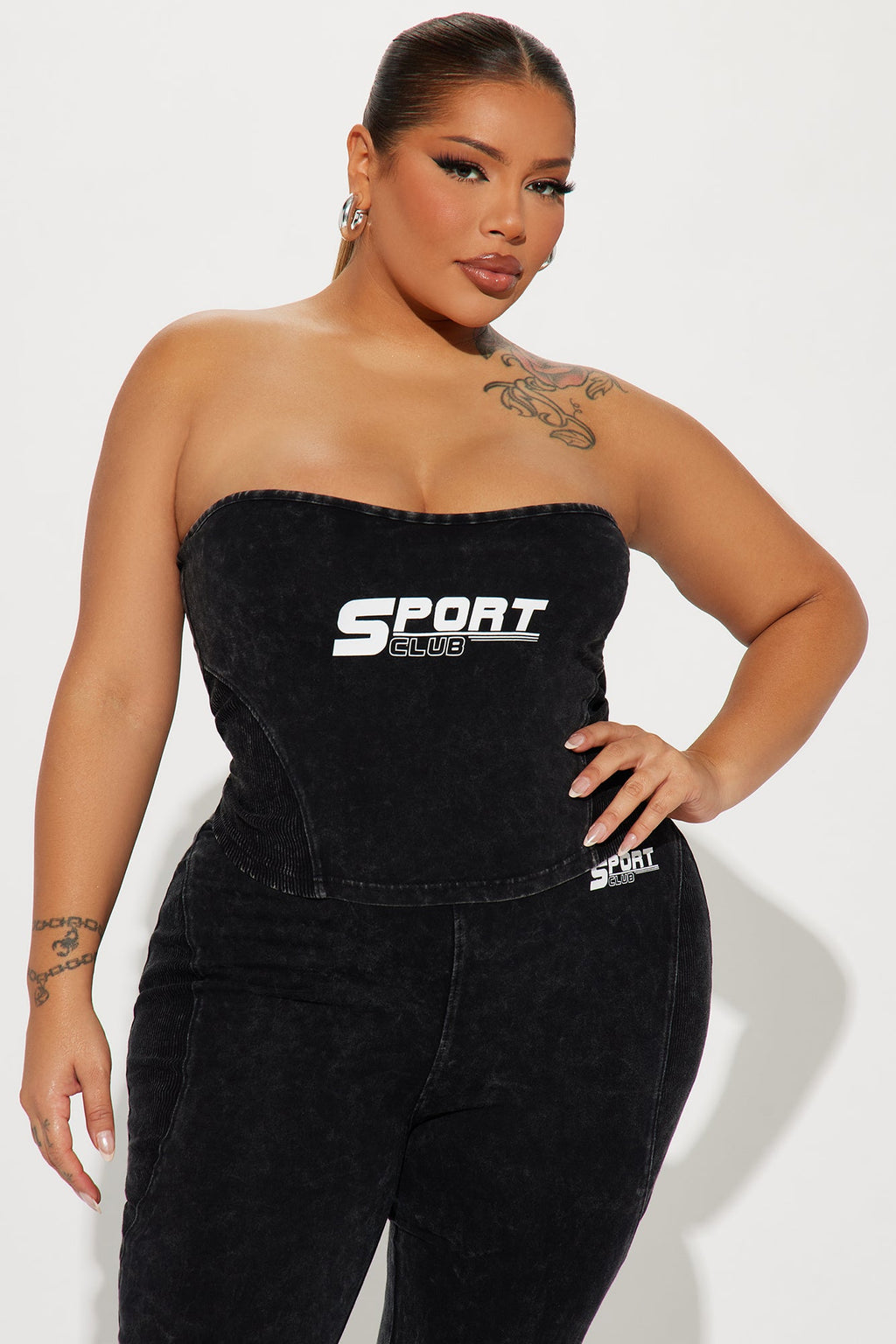 Game Changer Sporty Washed Tube Top - Black Wash