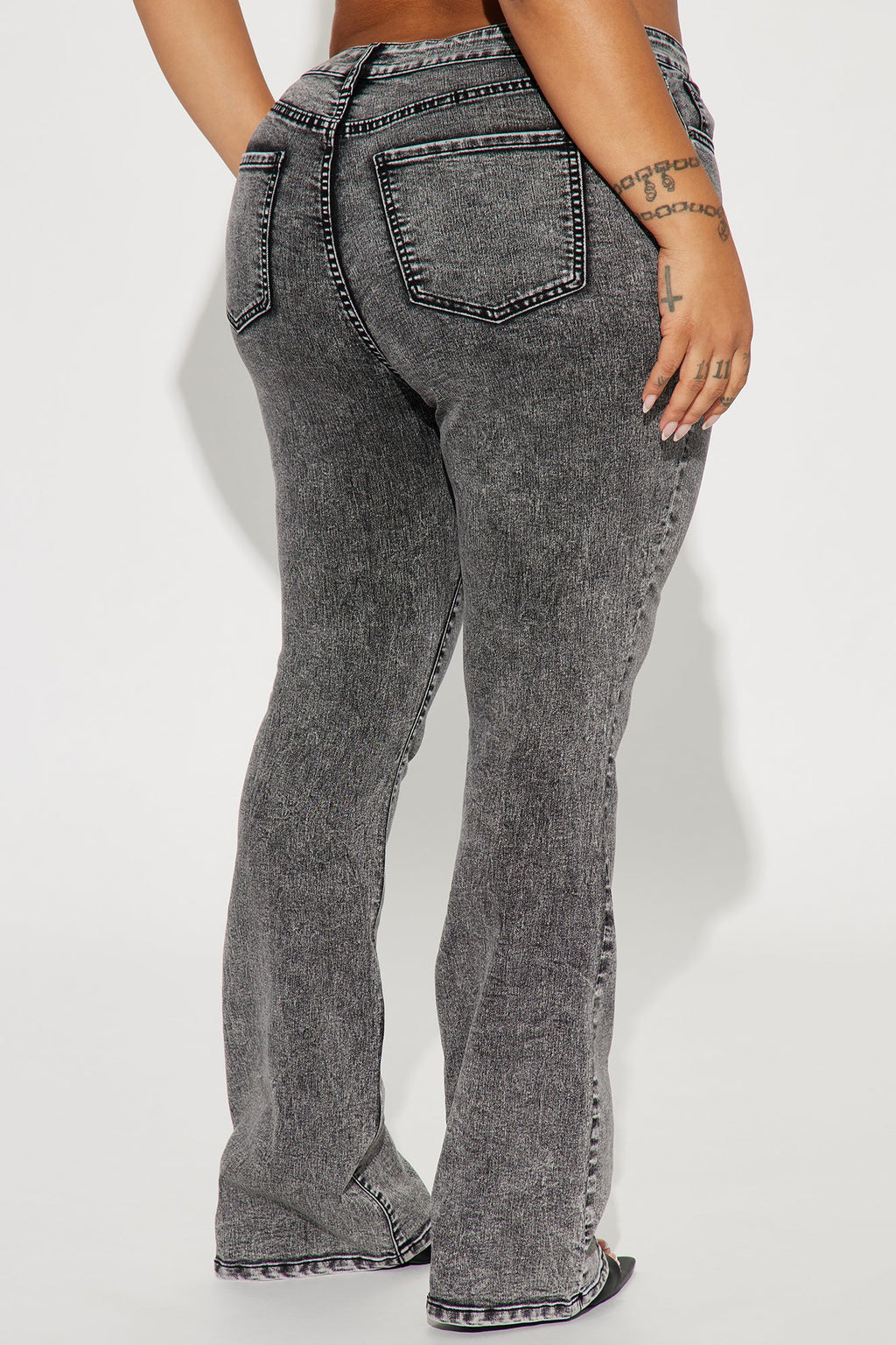 Flex Game Soft Stretch Bootcut Jeans - Acid Wash Black