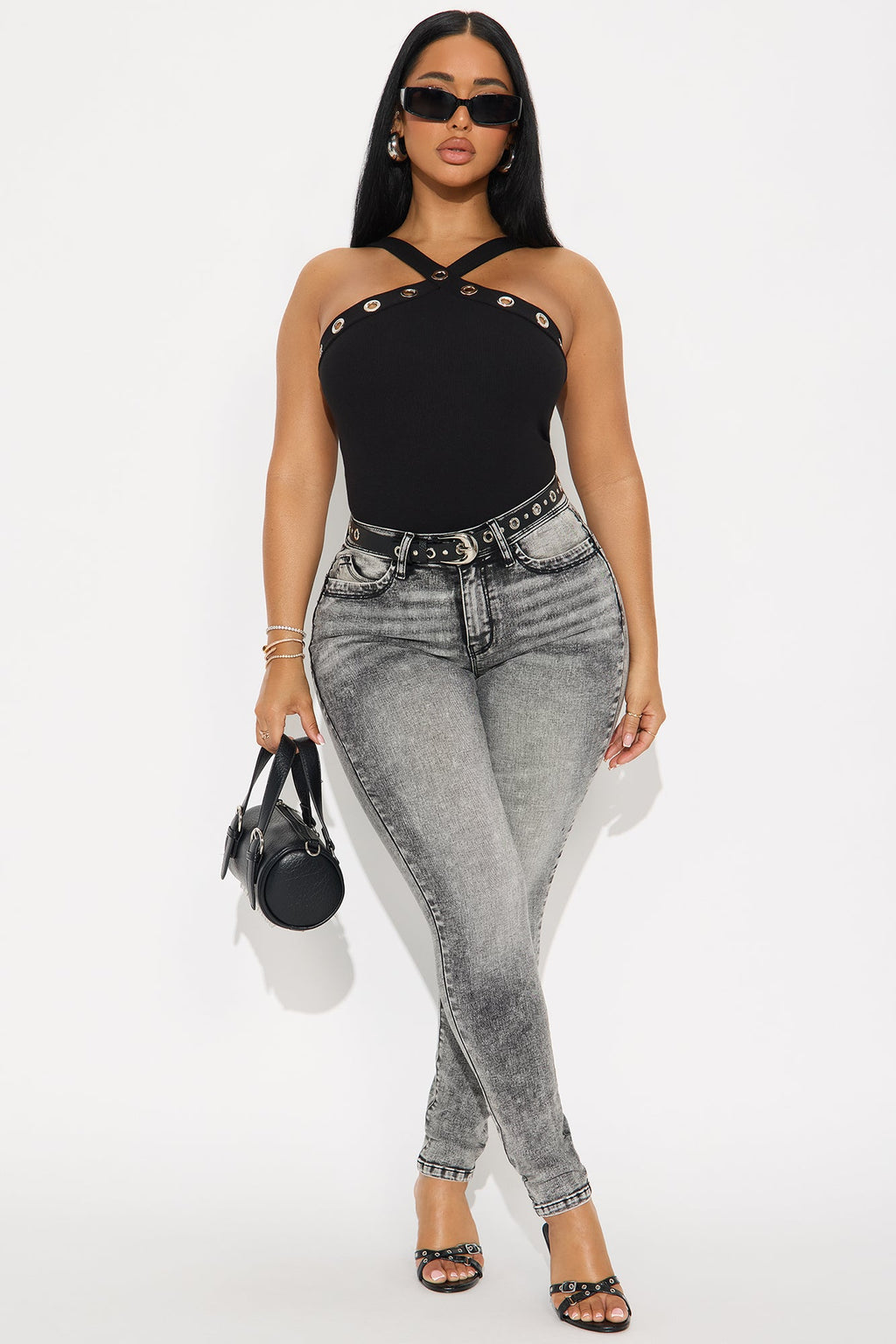 Bumtastic Booty Lifter Skinny Jeans - Acid Wash Grey