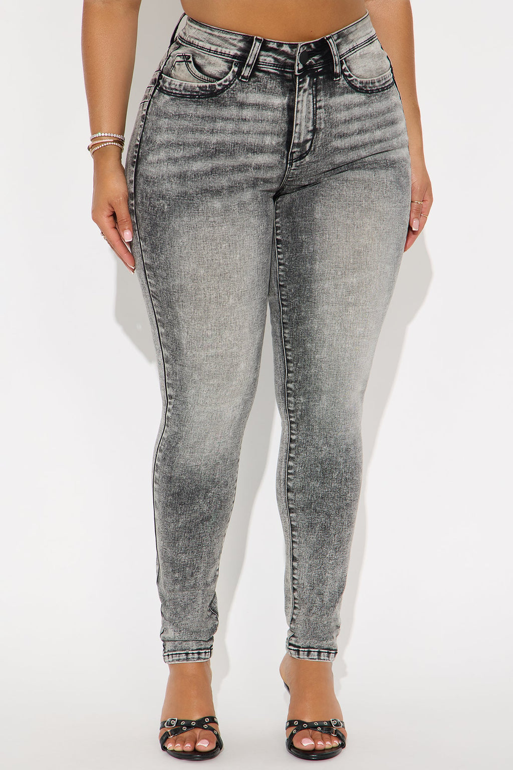 Bumtastic Booty Lifter Skinny Jeans - Acid Wash Grey