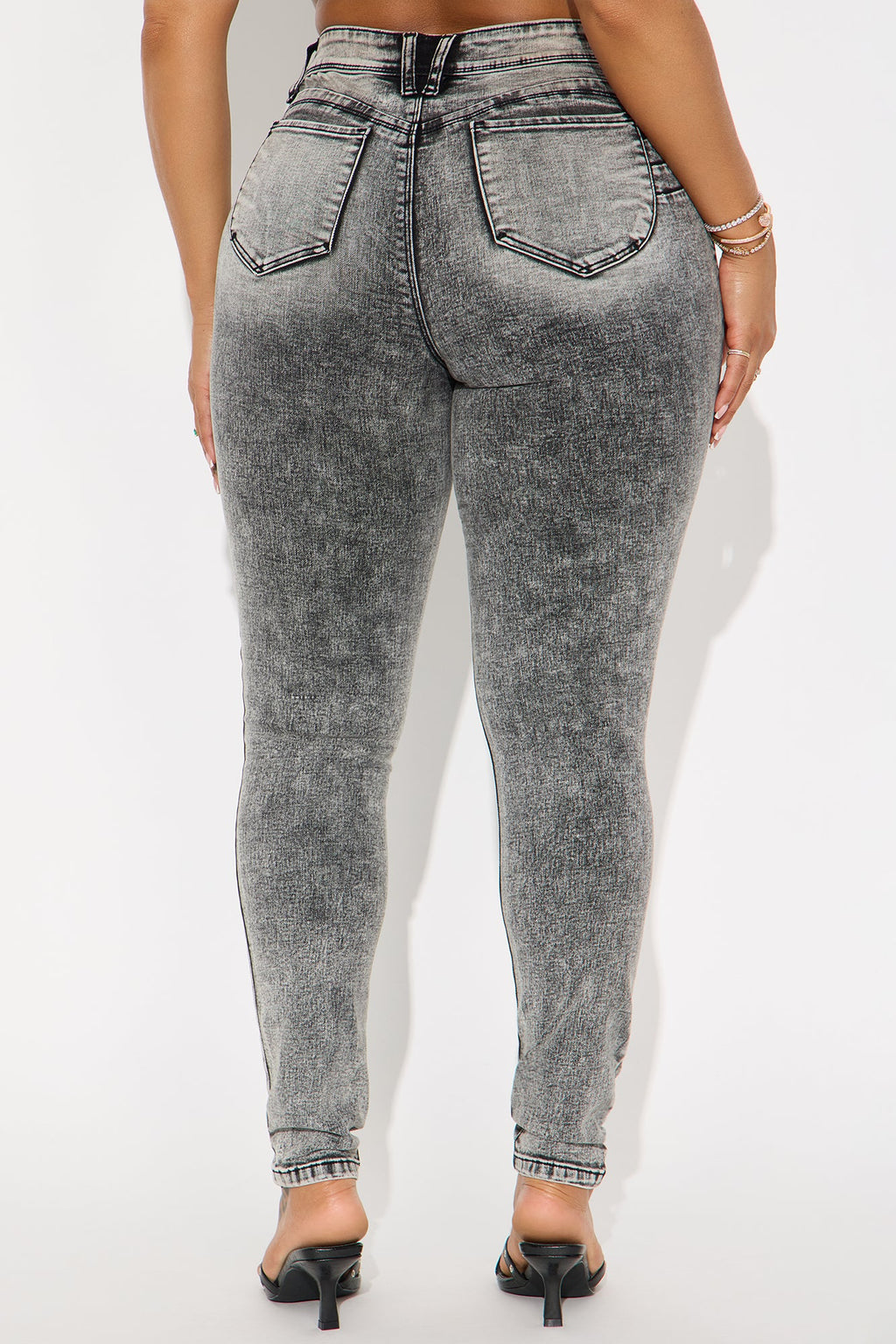 Bumtastic Booty Lifter Skinny Jeans - Acid Wash Grey