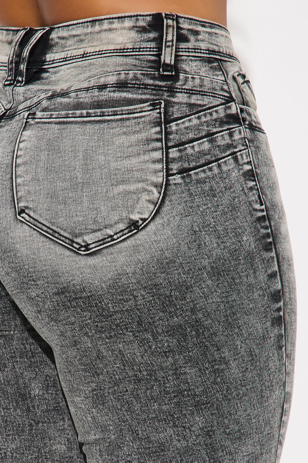 Bumtastic Booty Lifter Skinny Jeans - Acid Wash Grey