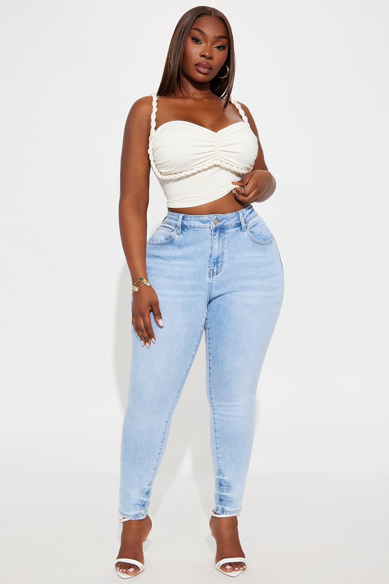 Kalisha Stretch Skinny Jeans - Light Wash