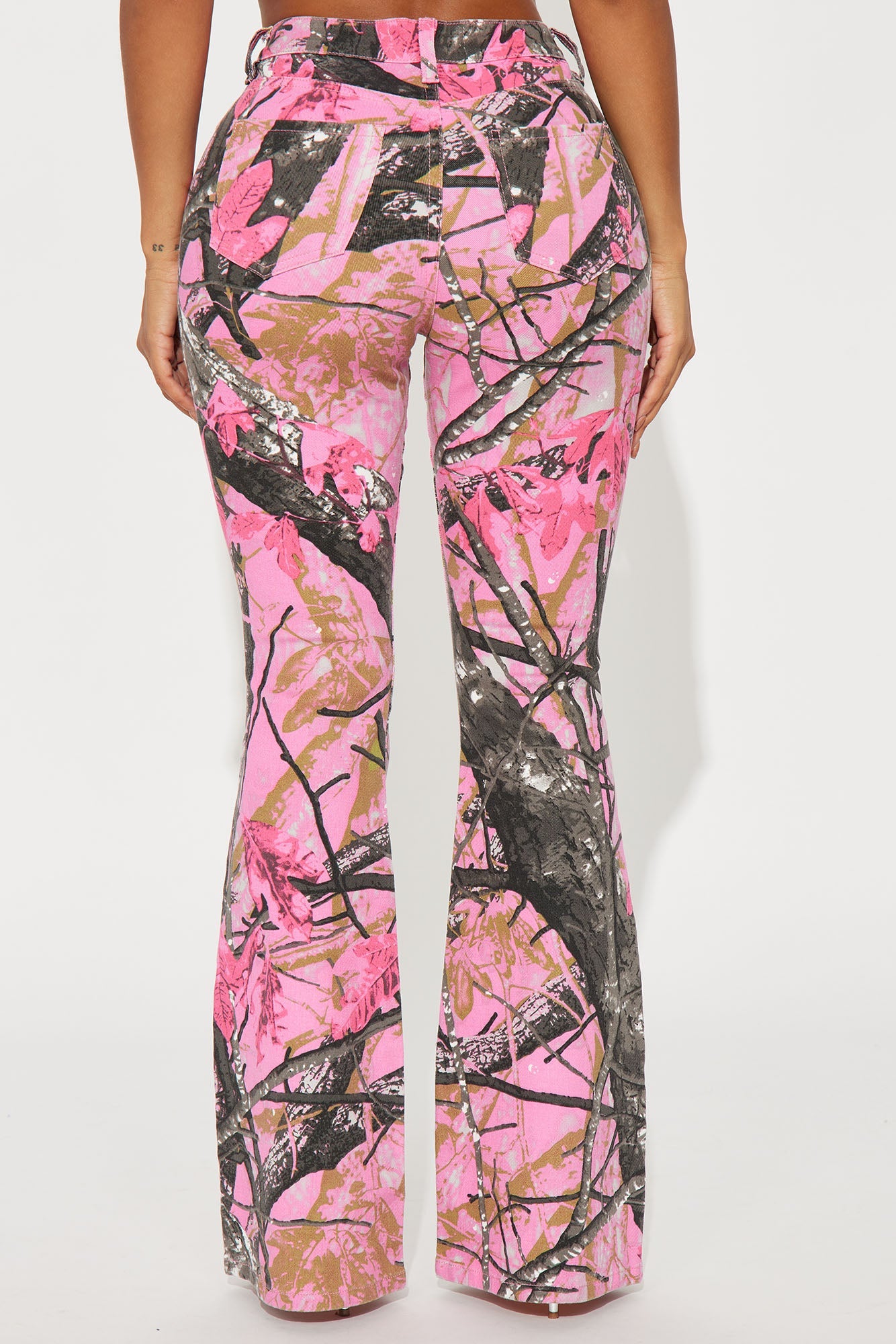 Open Season Stretch Flare Jeans - Hot Pink