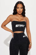 Game Changer Sporty Washed Tube Top - Black Wash