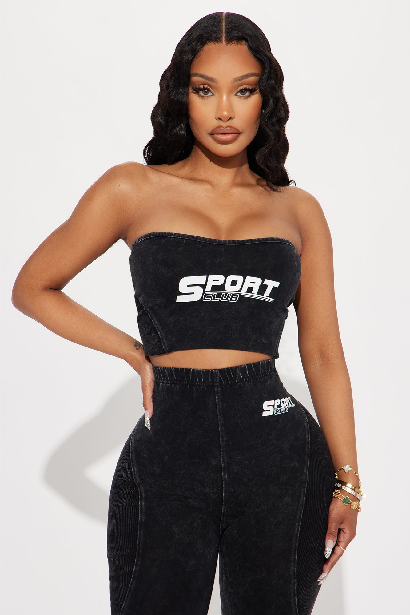 Game Changer Sporty Washed Tube Top - Black Wash