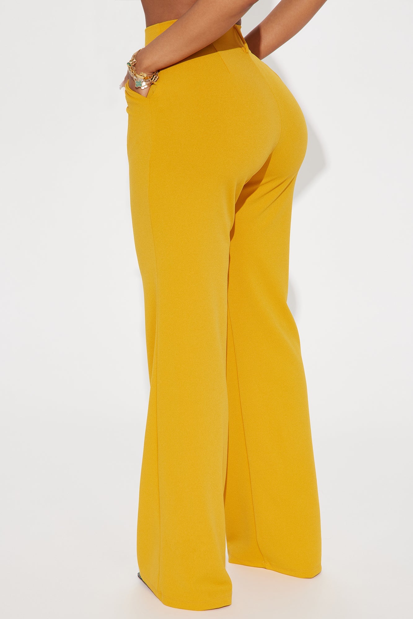 Heidi Wide Leg Trouser Pant - Mustard