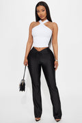 Feeling Flirty Ruched Skinny Pant - Black