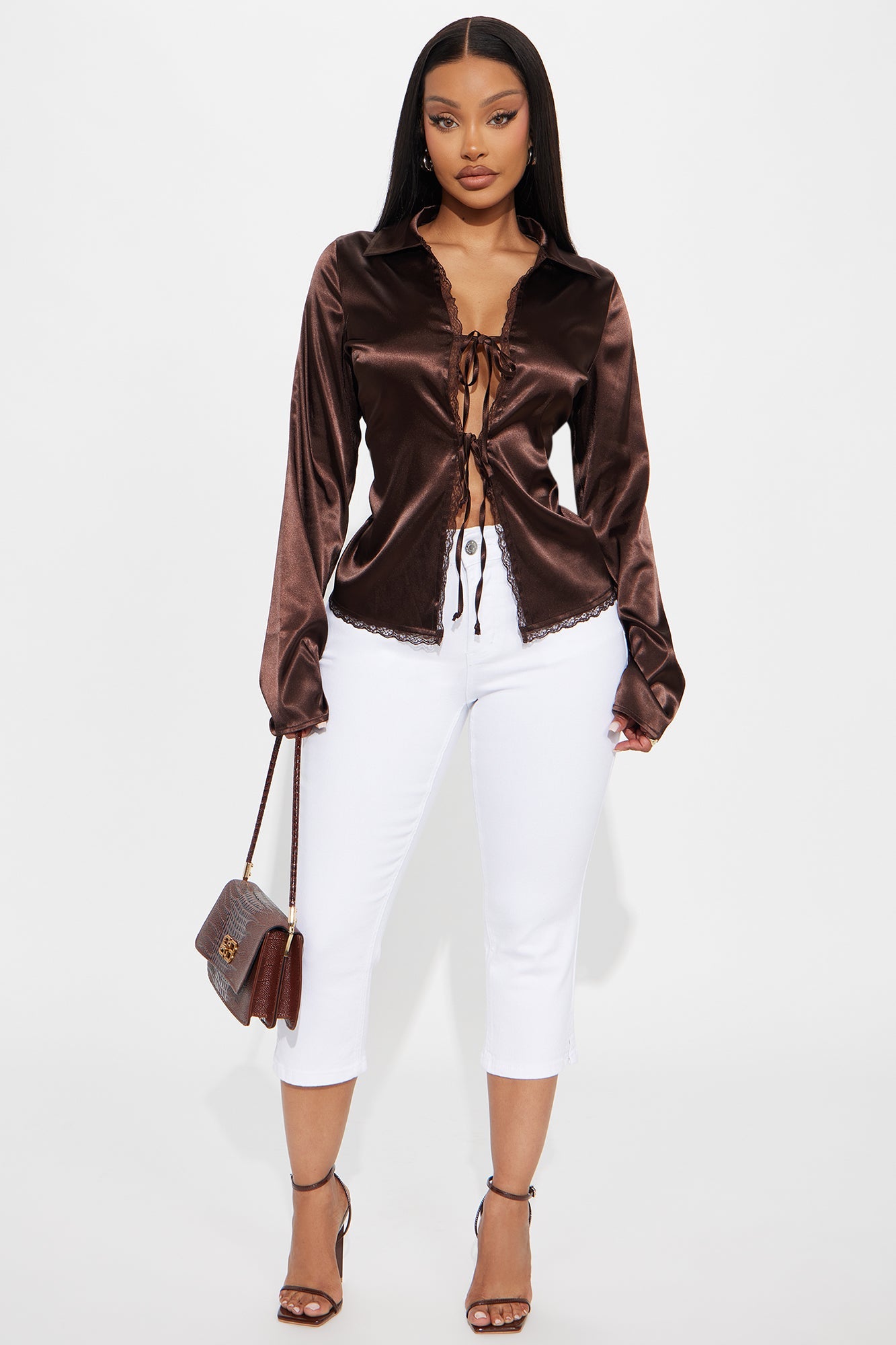 Mila Stretch Capri Denim Jeans - White