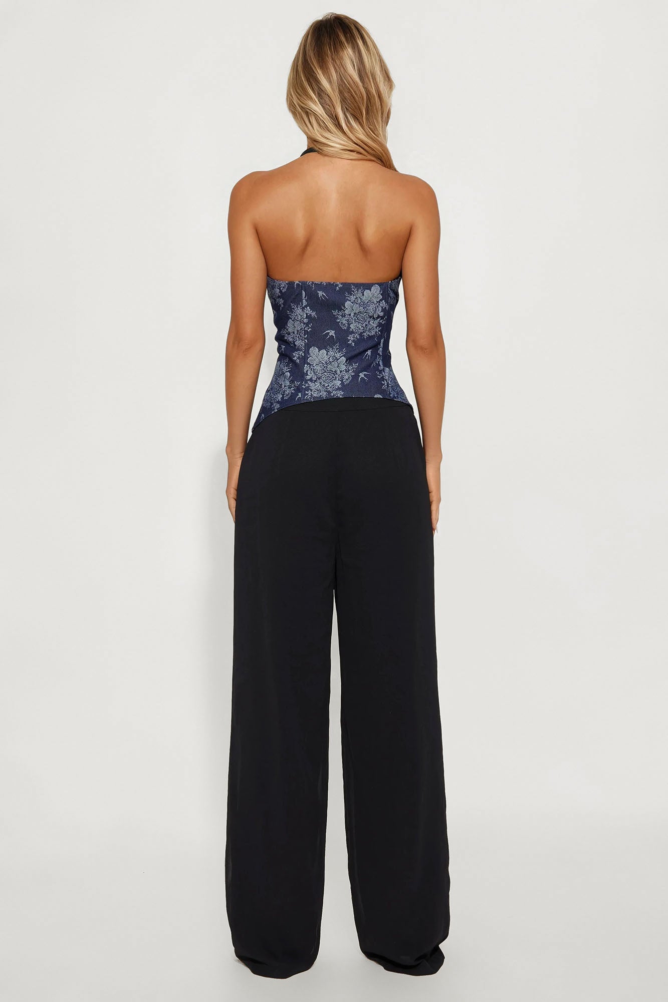 Isabella Halter Corset Pant Set - Black