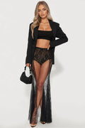 In A Trance Sheer Lace Maxi Skirt - Black
