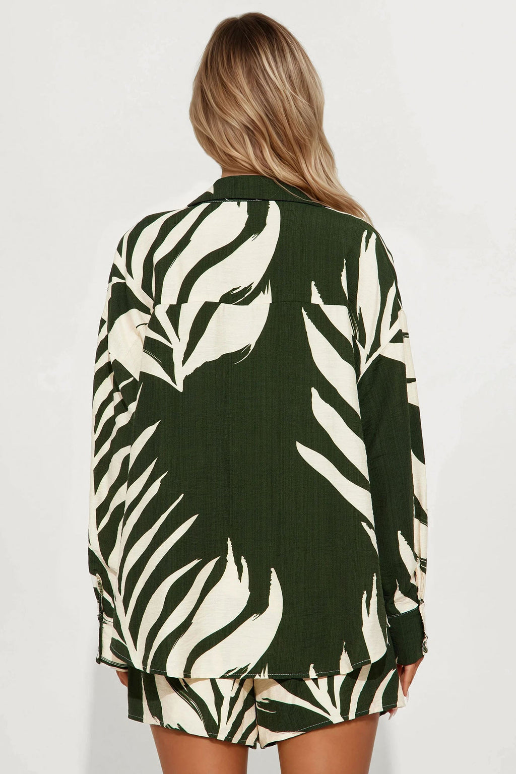 In The Tropics Linen Short Set - Hunter