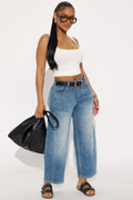 Overdrive Cropped Wide Leg Jeans - Medium Wash