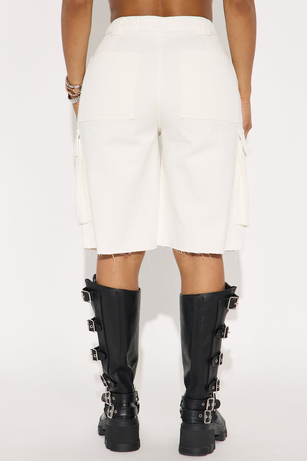 Parker Denim Cargo Jorts - White