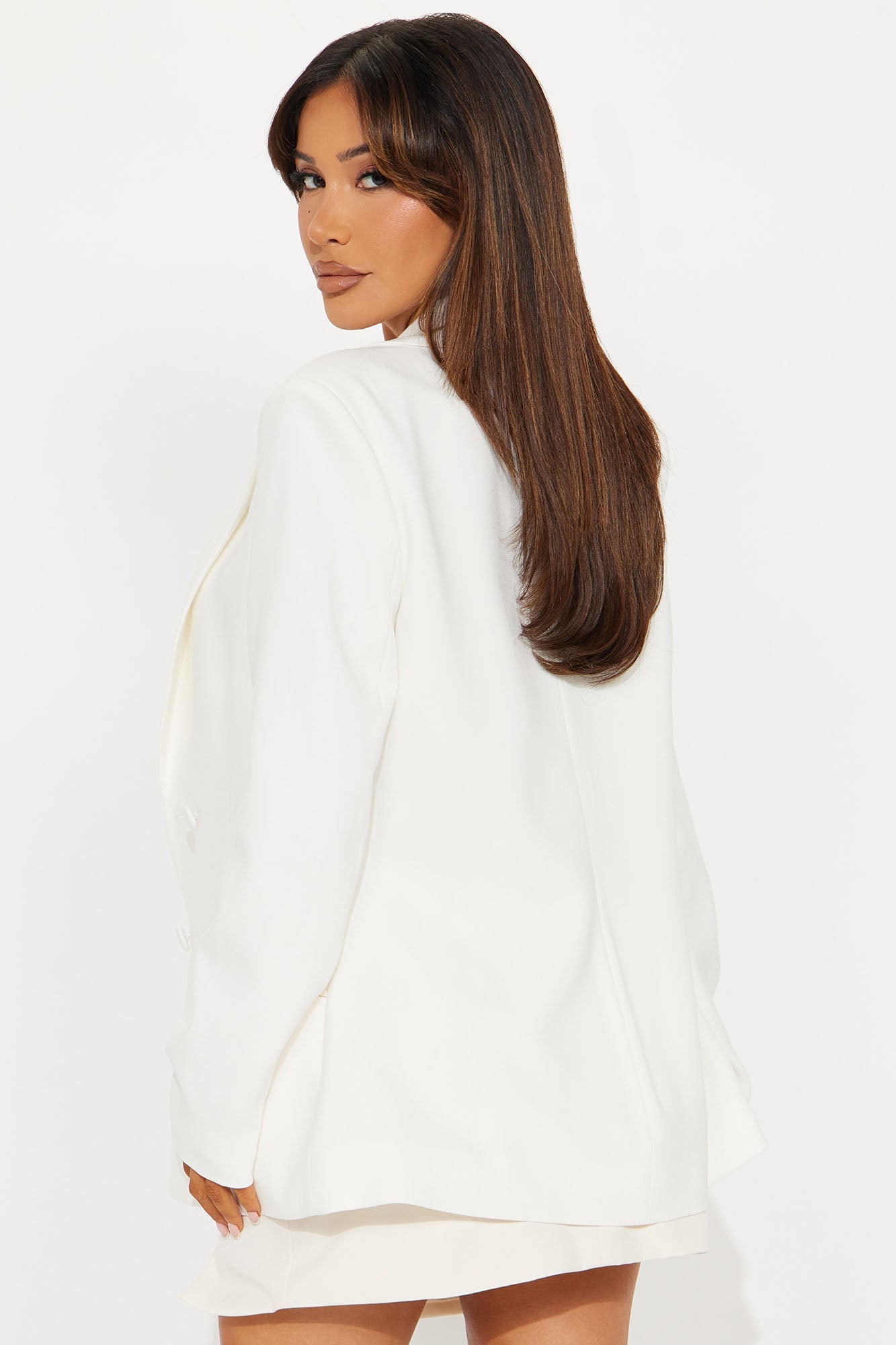 Anya Double Breasted Blazer - White