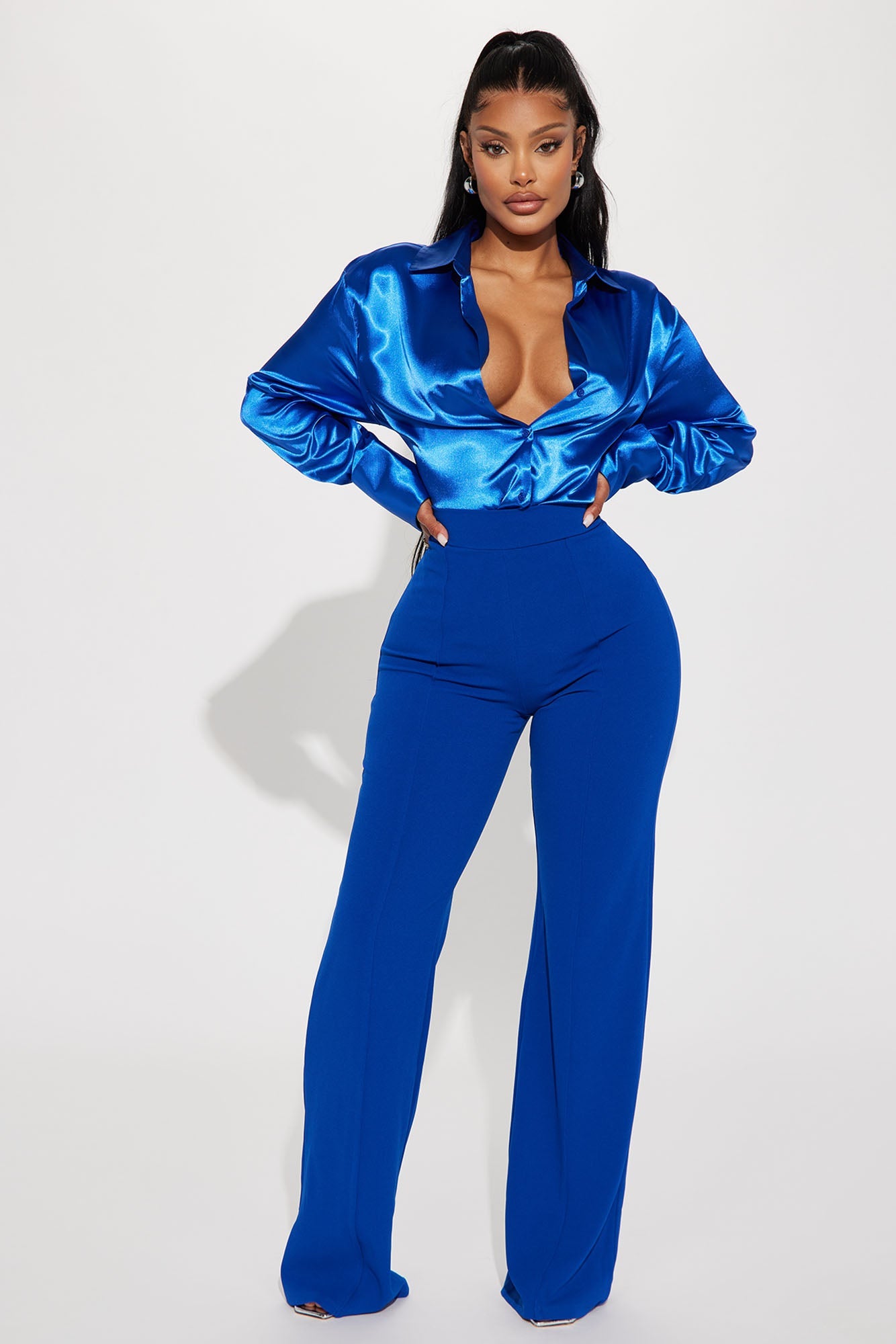 Victoria High Waisted Dress Pants - Royal