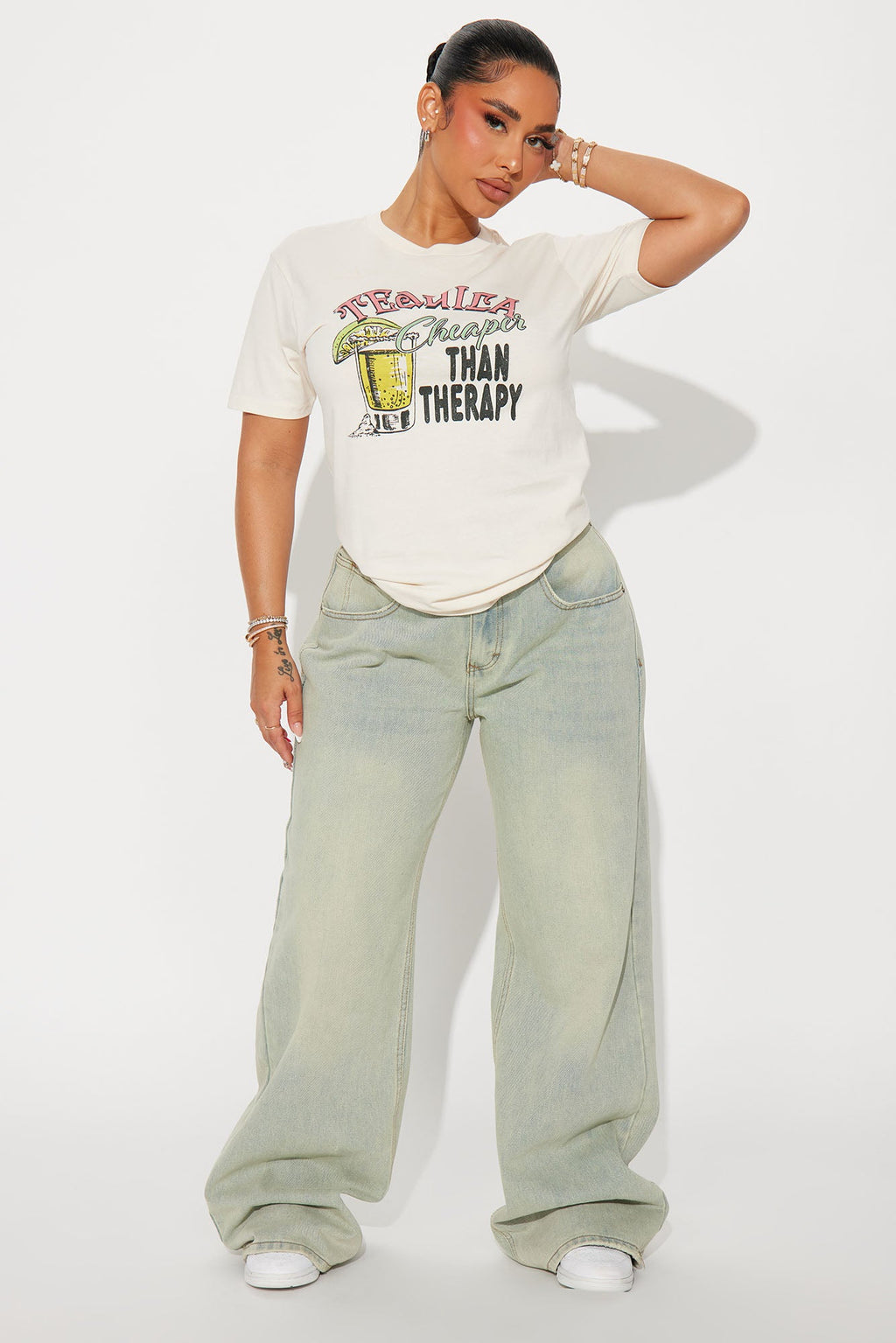 Tequila Cheaper Than Therapy Tee - Off White