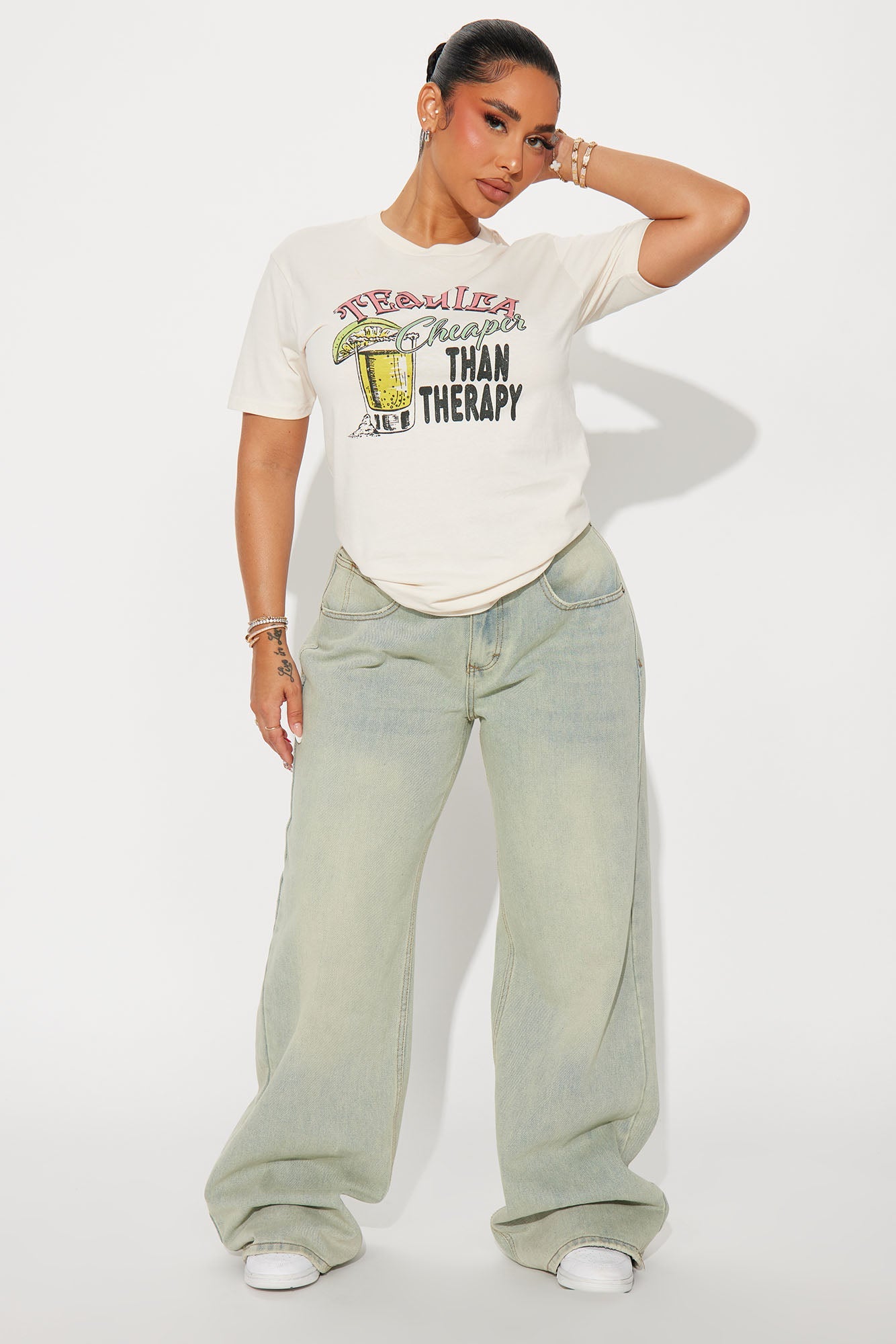 Tequila Cheaper Than Therapy Tee - Off White