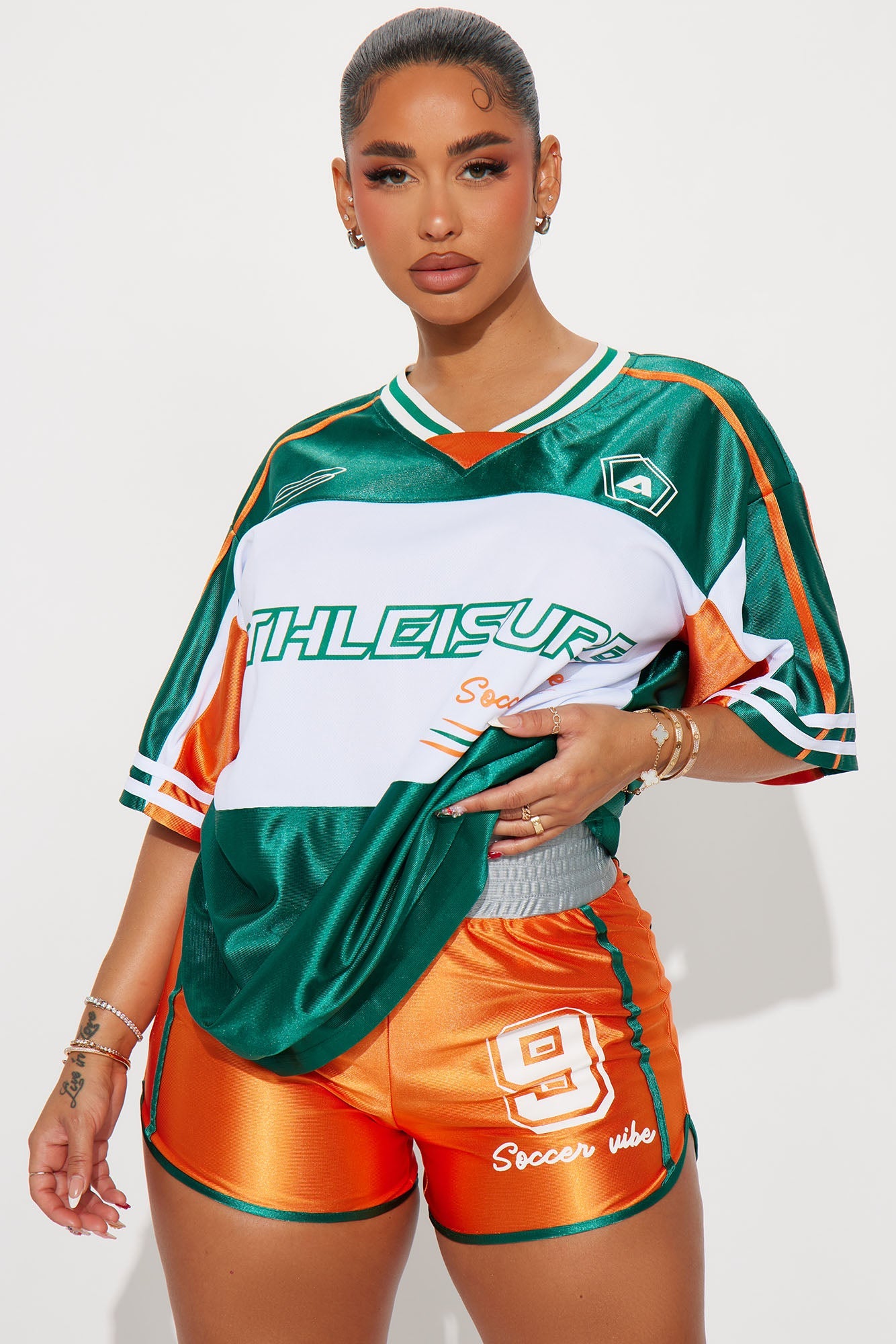 Sporty Mood Short Set - Orange/combo