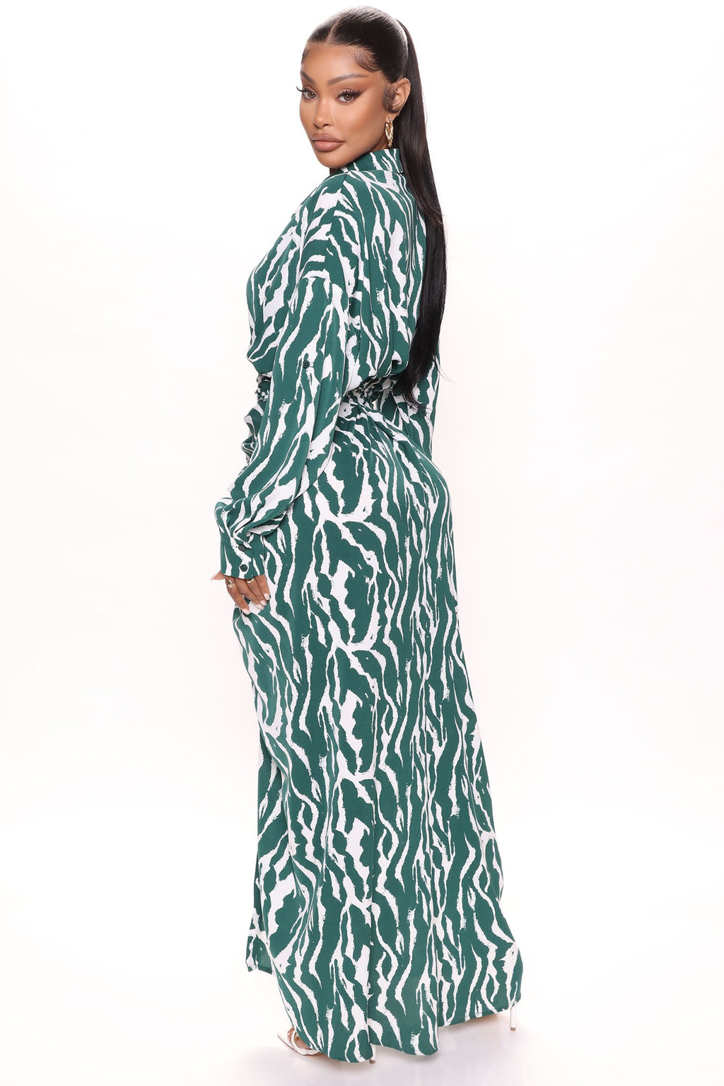 Safari Vibes Maxi Dress - Green/combo