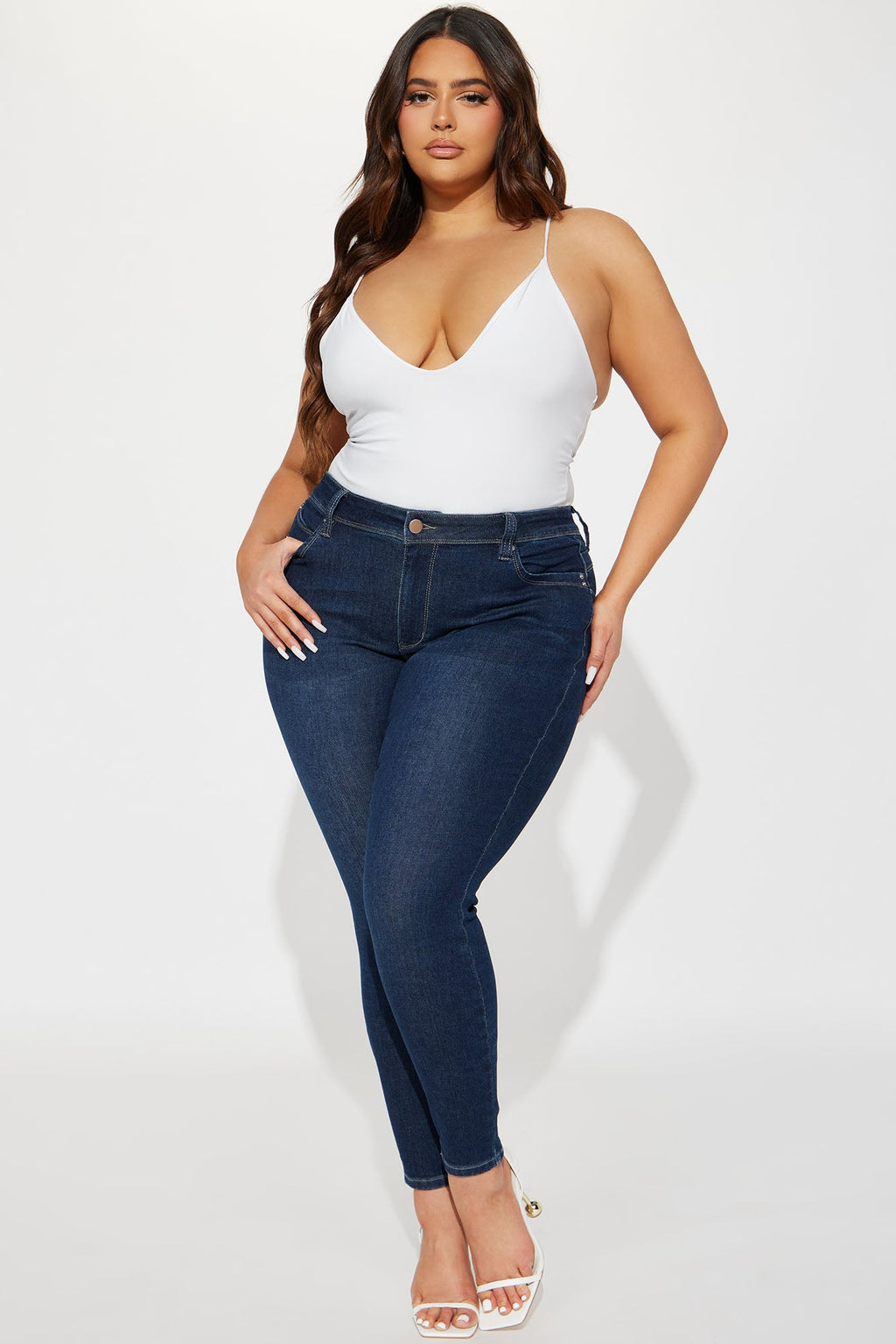 Look At My Curves Booty Lifter Skinny Jean - Dark Wash
