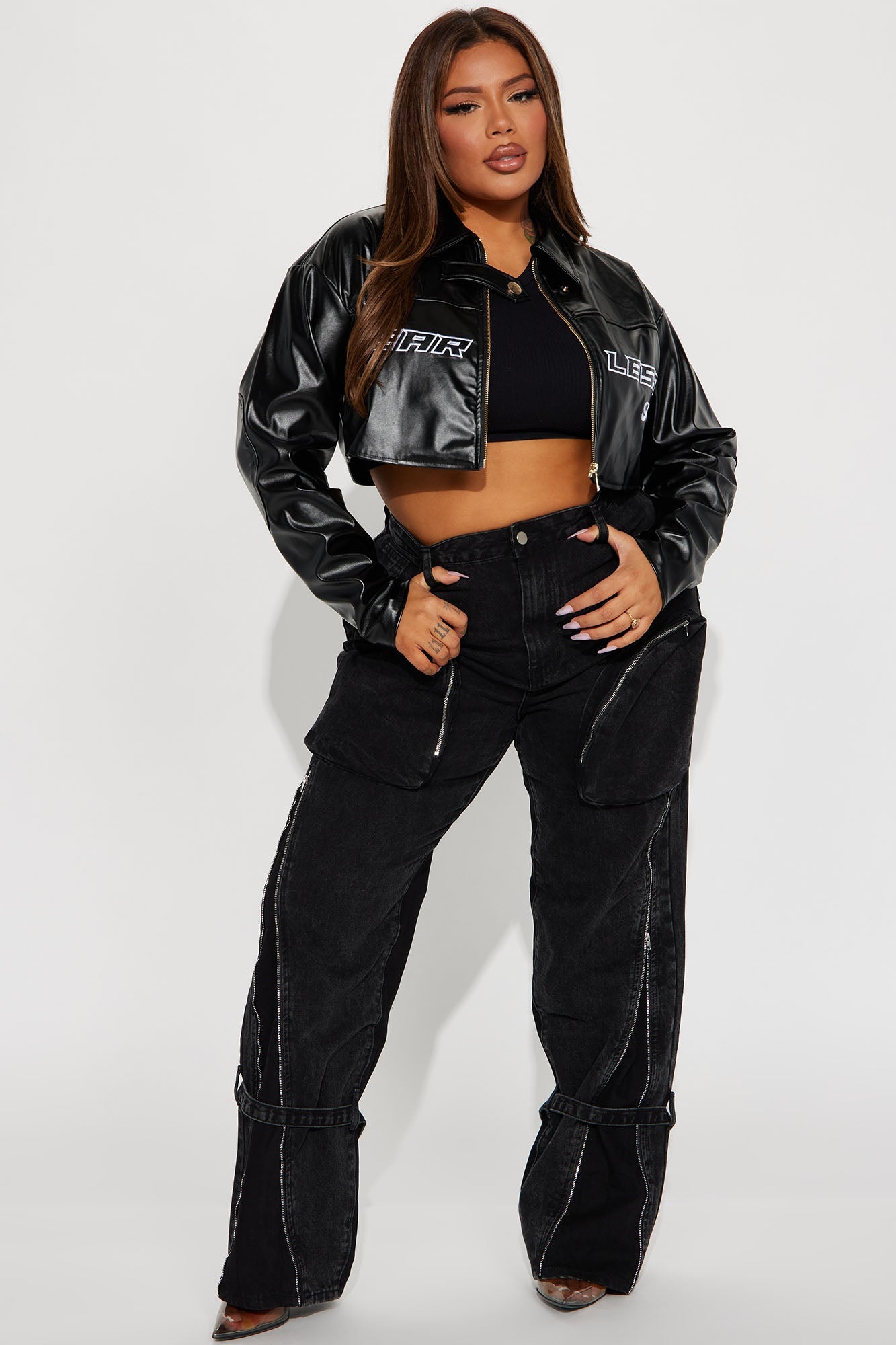 Got It All Non Stretch Zip Cargo Jean - Black Wash