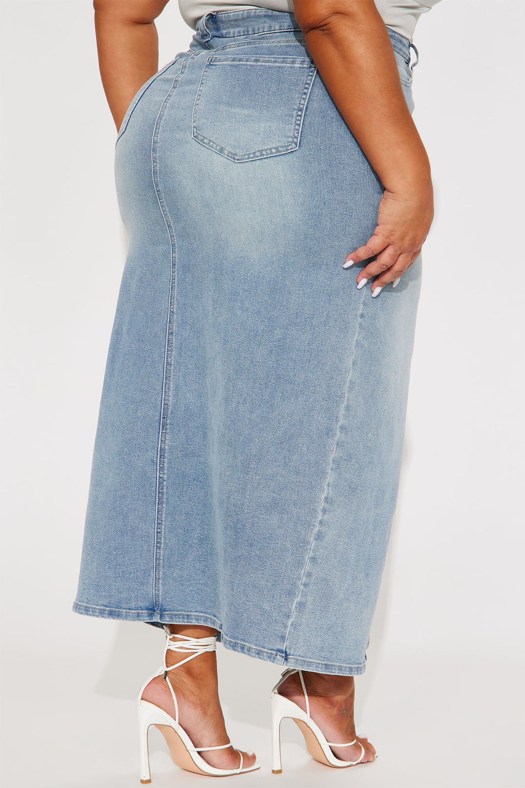 Nicole Denim Maxi Skirt - Light Wash