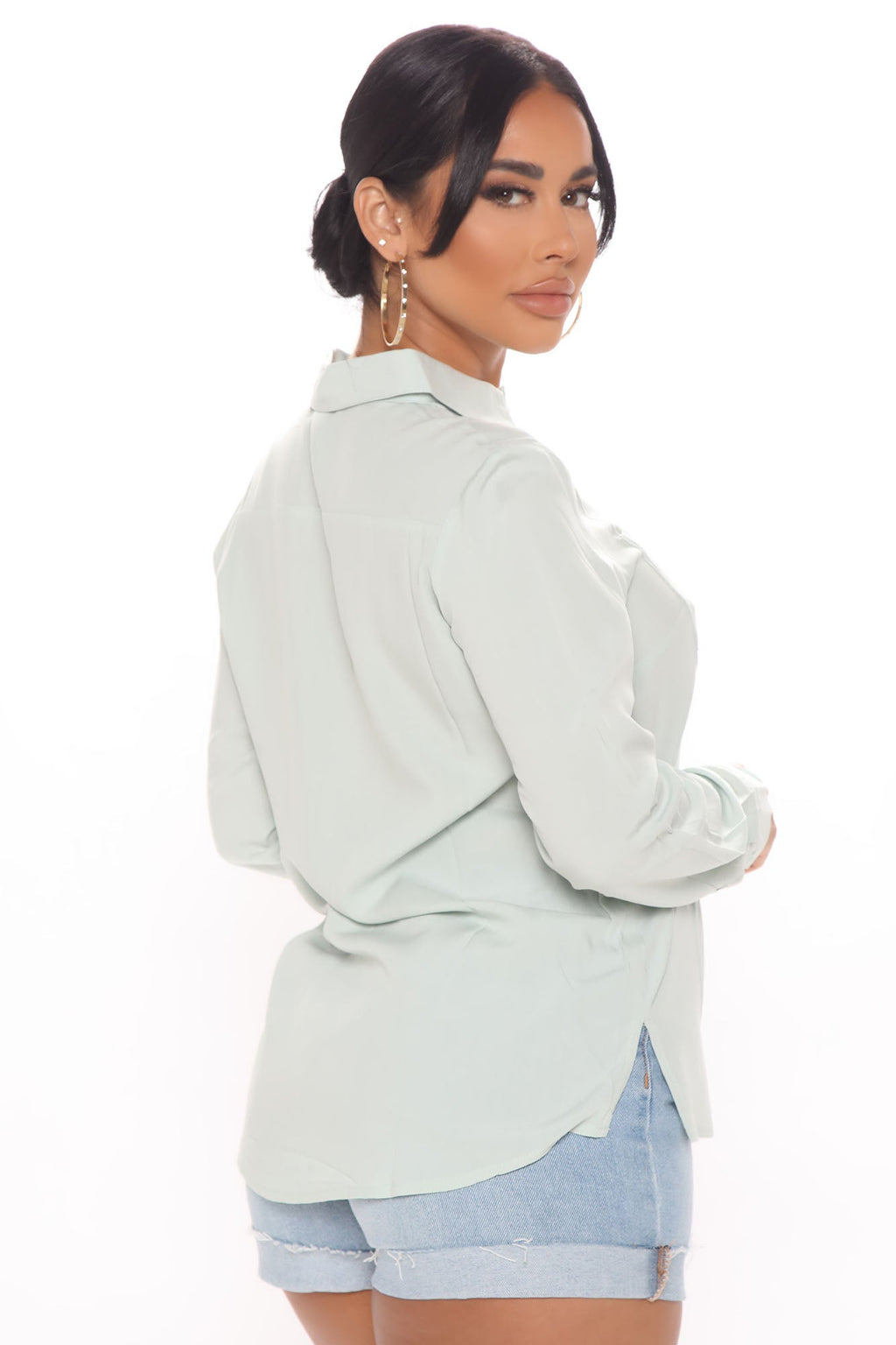 Aurora Woven Top - Sage