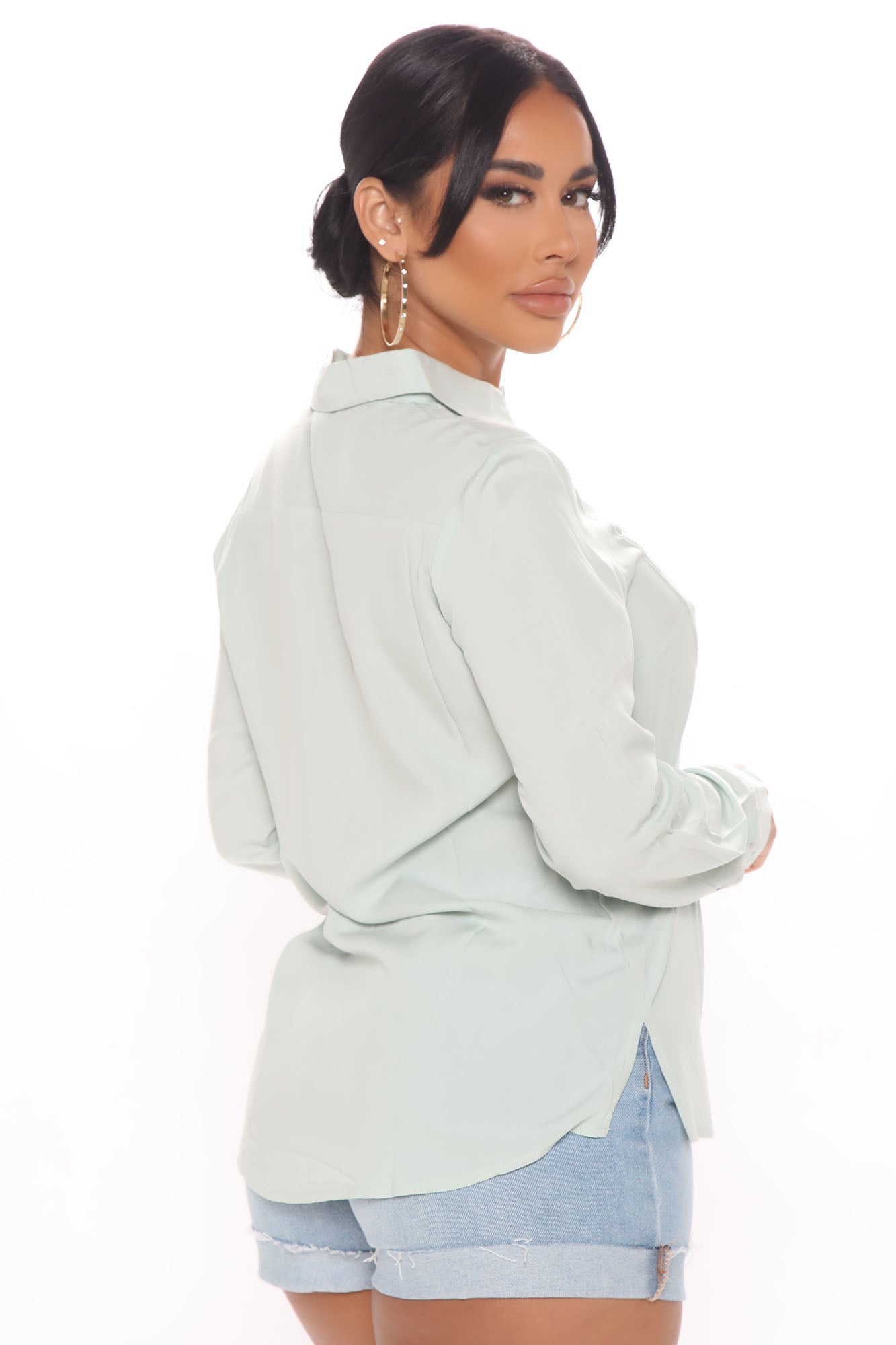 Aurora Woven Top - Sage