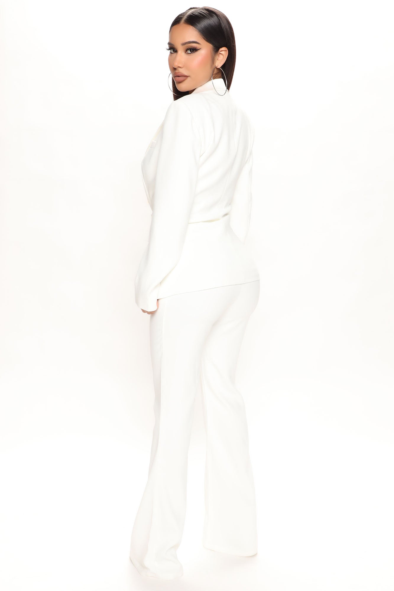 Always Sophisticated Tuxedo Blazer Pant Set - White