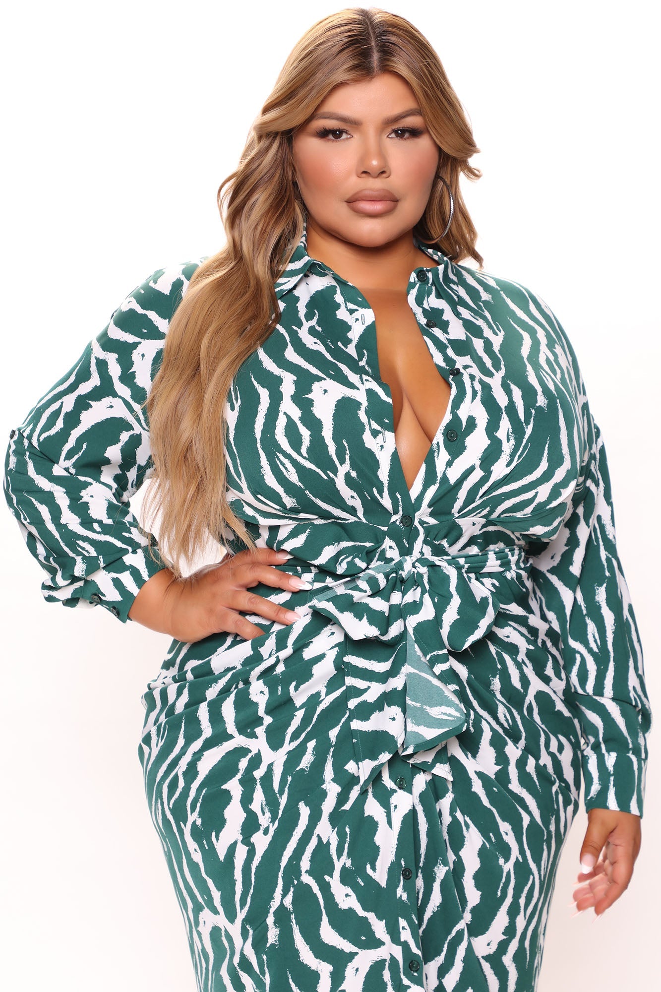 Safari Vibes Maxi Dress - Green/combo