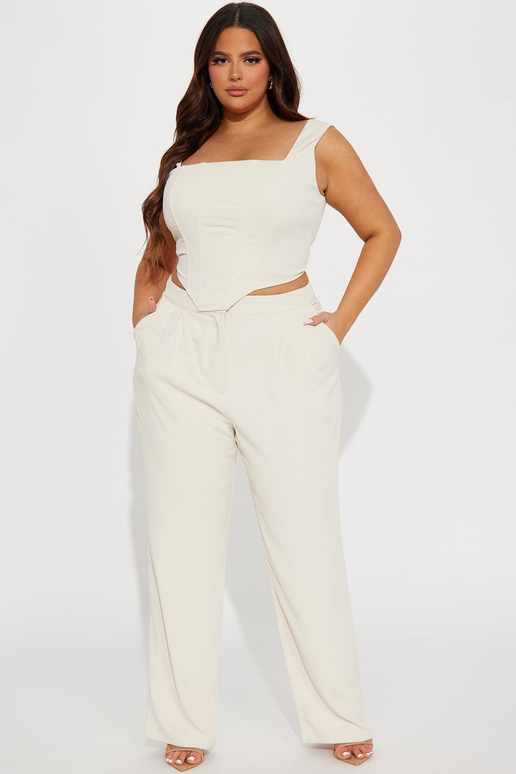 Karol Corset Pant Set - Cream