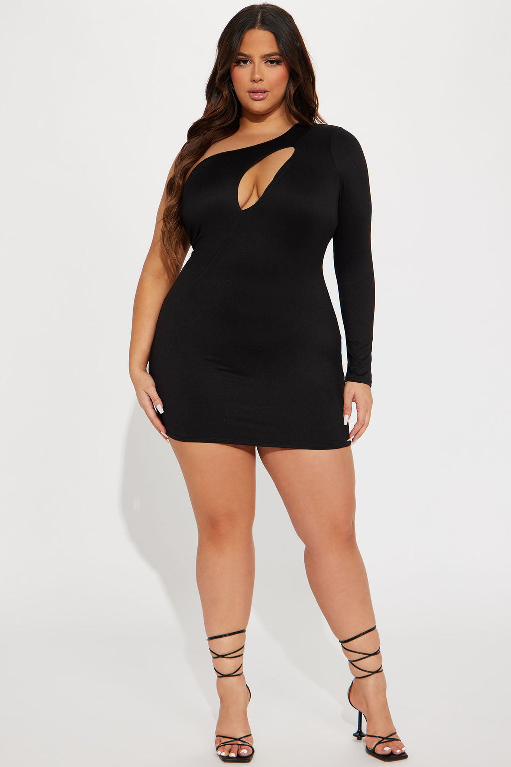 Vibes On Vibes One Shoulder Dress - Black