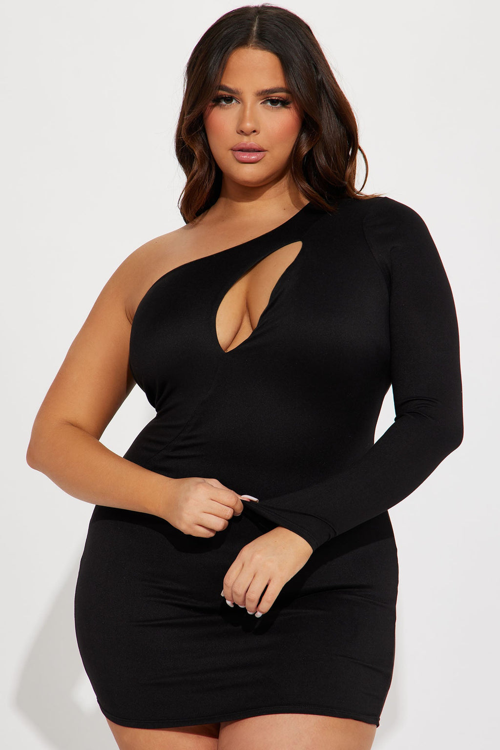 Vibes On Vibes One Shoulder Dress - Black