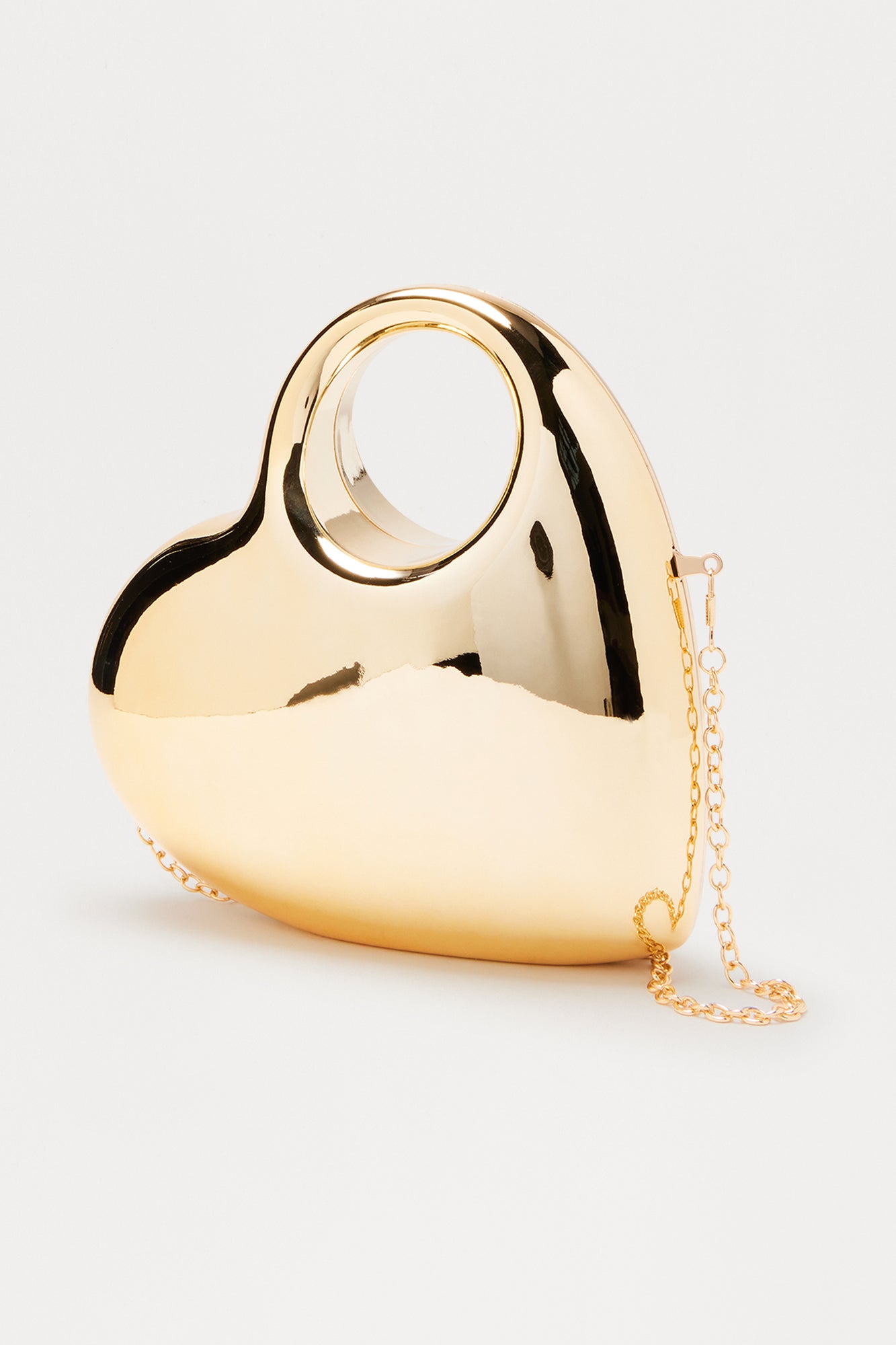 Sweetheart Metal Clutch - Gold