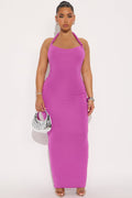 Nathalie Double Lined Backless Maxi Dress - Orchid