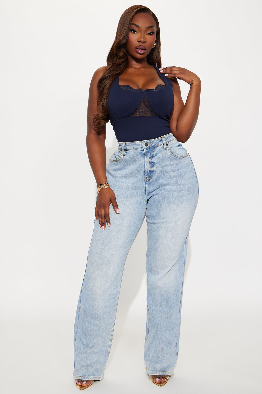 Tall Be Authentic Slouchy Stretch Straight Leg Jeans - Vintage Wash