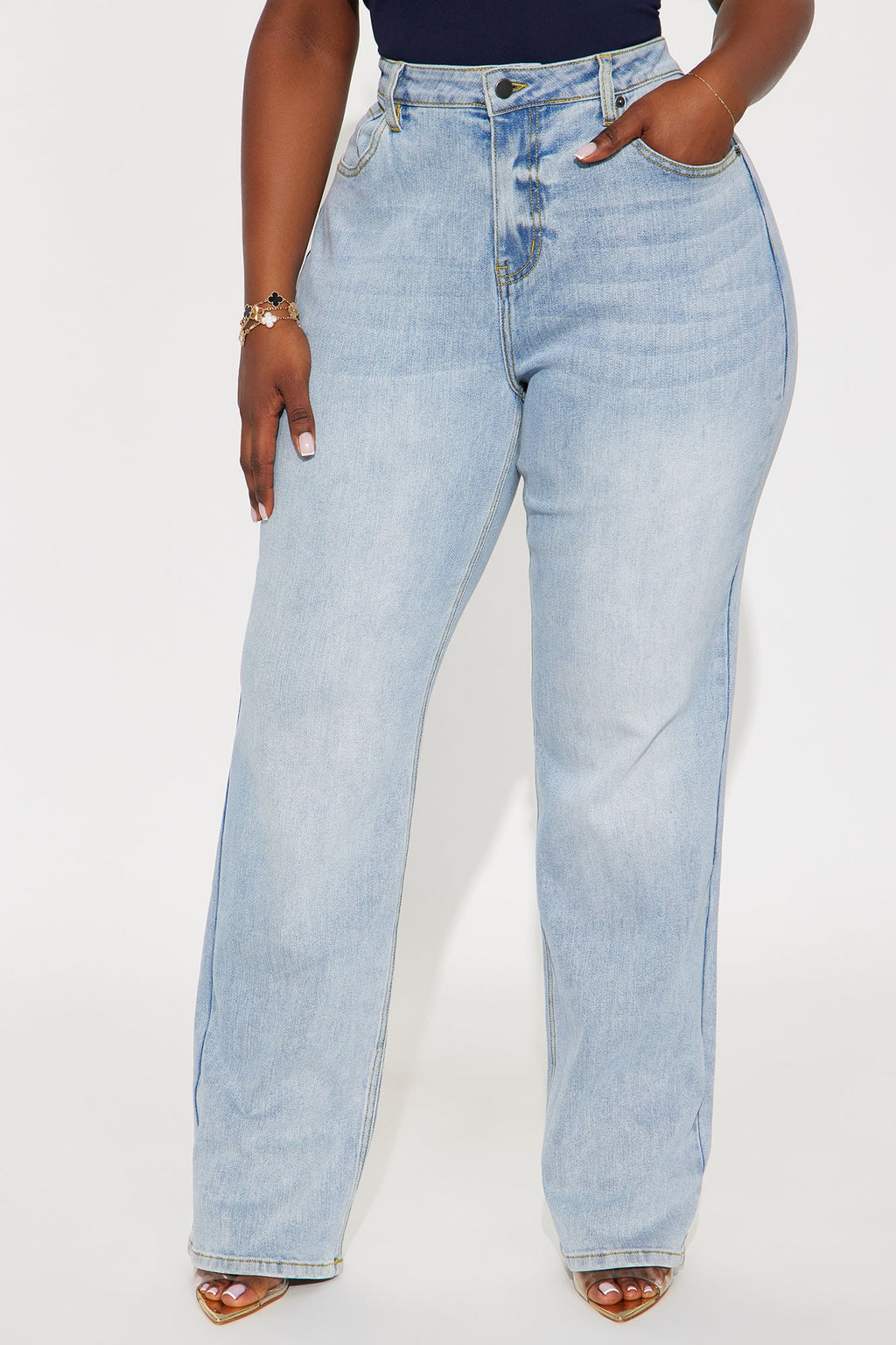 Tall Be Authentic Slouchy Stretch Straight Leg Jeans - Vintage Wash